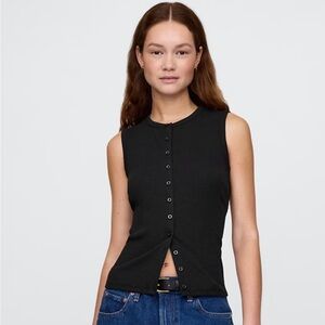 Gap Ribbed Button up Tank top NWT